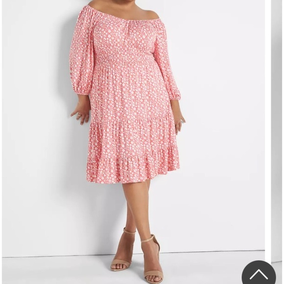 Lane Bryant Convertible Off-The-Shoulder Tiered Fit & Flare Dress 14/16 NEW - Picture 13 of 13